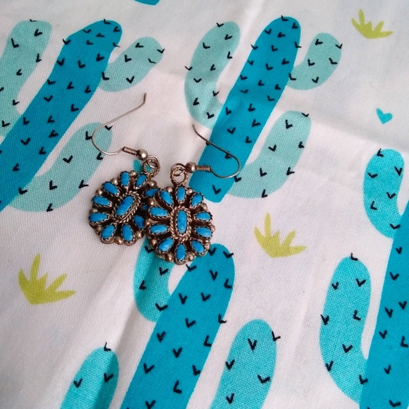 Denim Lapis Cluster Earrings - Picture 9 of 9